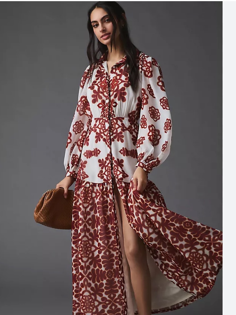 Anthropologie Vineet Bahl Shirt Dress Abstract Balloon Sleeve